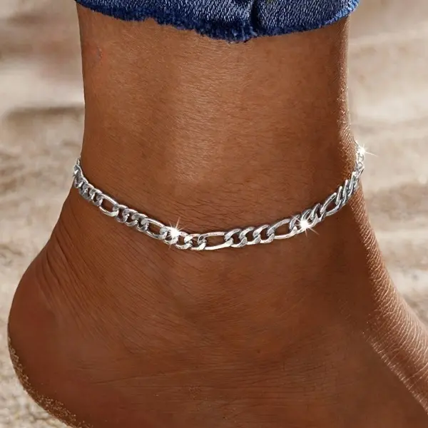 Simple retro chain versatile anklet bracelet, Figaro unisex bracelet anklet dual-use