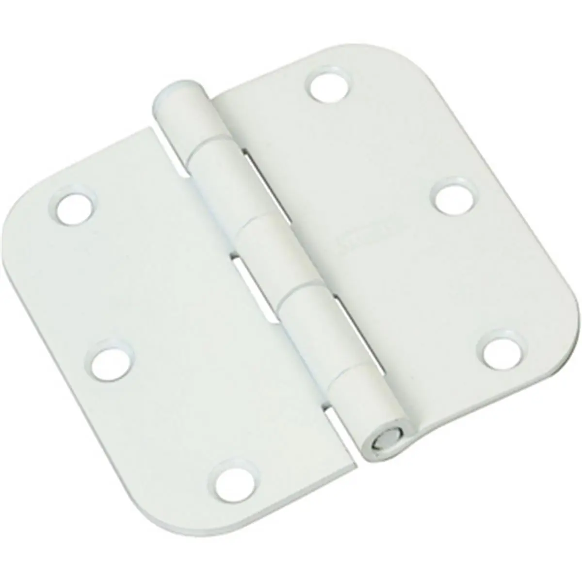National Hardware 3-1/2 in. White Heavy Gauge Steel Door Hinges, Full Mortise Design with 5/8 in. Radius Round Corners, 5 Knuckles, Removable Pin, Countersunk Screws for Easier Installation (N830-337), Five Knuckles