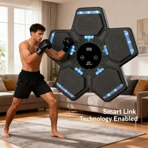 2026 Music Boxing Machine for Women Adults Wall Mounted 15 Speeds 15 Modes Smart Bluetooth Boxing Machine with Counter Real-Time Audio Feedback Interactive Punching Game Pad with LED Lights
