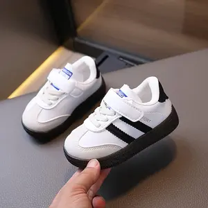 Unisex Toddler Walking Shoes Babies' Casual Minimalist Low-Top Sneakers - Solid Color, All-Season, Adjustable Strap, Comfortable PU Upper, Slip-Resistant Rubber Sole, Breathable Fabric Inner & Insole