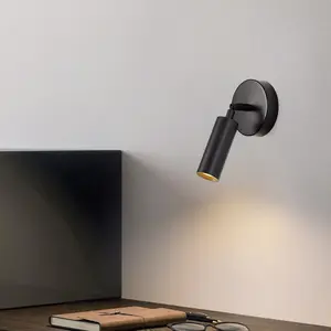 1 Pcs Modern Spotlight Wall Lamp, LED Electrical Wiring, Led Spotlights, Adjustable Light, Black/White Color Options, 3000K Warm Light For Bedroom, Hallway, Cafe, Bars & Entrances, Indoor Decorative Spotlight Wall Lamp
