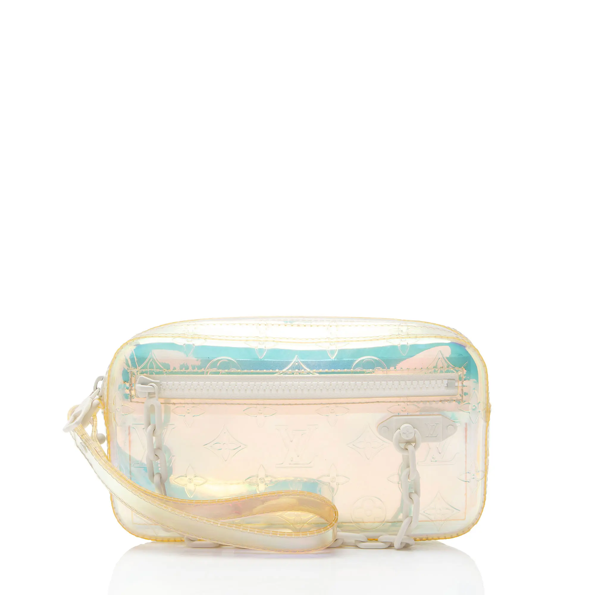 Pre-owned Louis Vuitton PVC Clutches & Wristlets x Virgil Abloh Prism Iridescent Monogram Volga Pochette