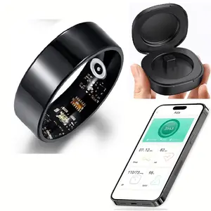 Unisex Smart Fitness Ring, Fitness Tracker, Includes Charging Case, Tracks Steps, Calories, Sleep, and Activity. Compatible with iPhone and Android Systems, IP68 Design. Ideal for Birthdays, Thanksgiving, and Christmas Gifts, Wearable Fitness Trackers