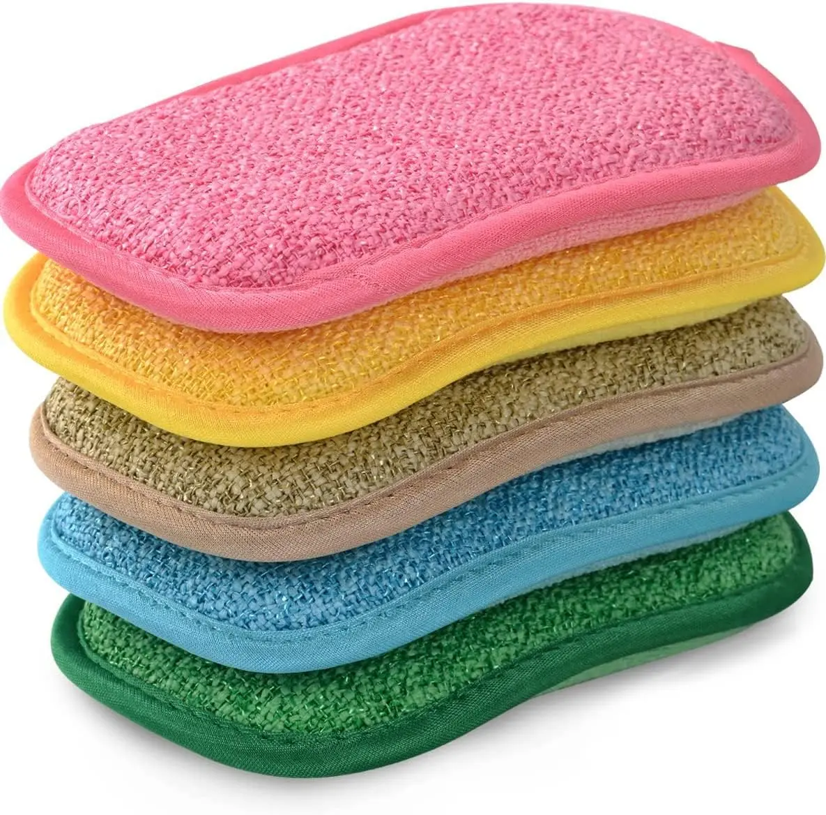 Multipurpose Kitchen Scrub Sponge - Heavy Duty Non-Scratch Cleaning Sponge, Reusable Microfiber for Household Cleaning, Random Colors (Multicolour)