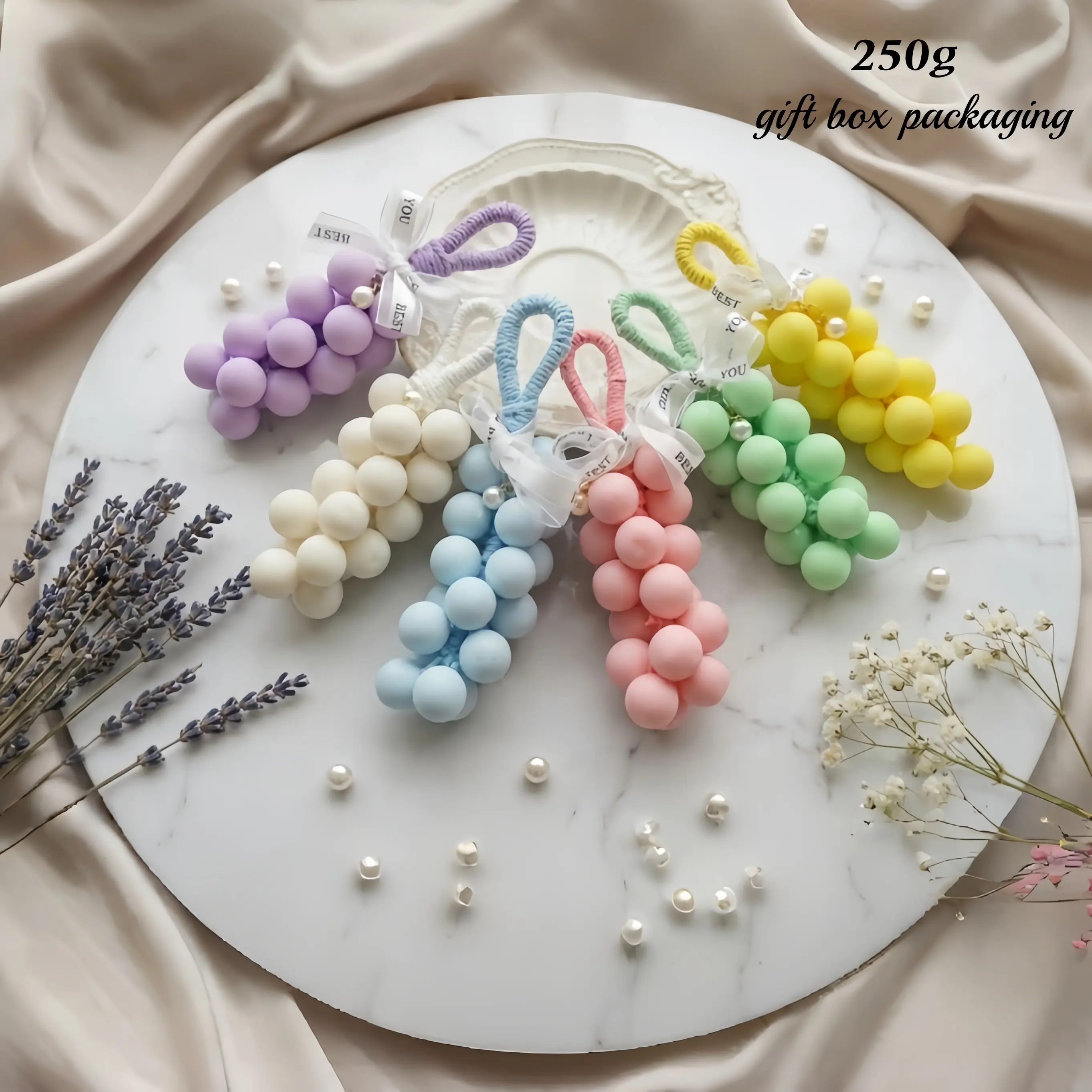 250 grams. DIY pearl stone grape whole handcrafted soap, suitable for bathing and hand washing, long-lasting fragrance, realistic fruit-shaped soap, the best Valentine's Day gift, multi-functional handcrafted soap souvenir.