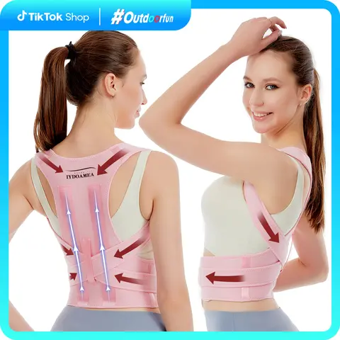 IYDOAMEA Posture Strap Shoulder Back Support Belt for Men & Women - Lightweight, Breathable, Adjustable, Multi-Functional with Modified Band Length for Work, Sports (Order a Size Up)