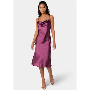 Satin Midi Slip Dress