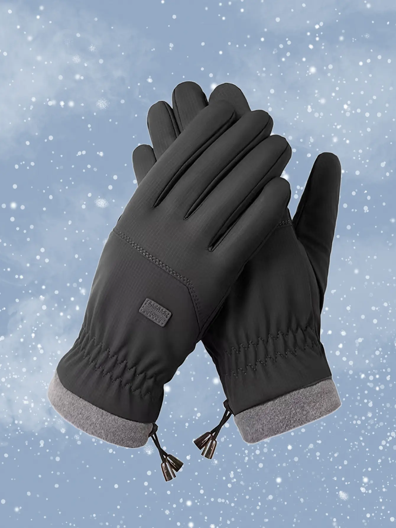 Men's Winter Thermal Warm Gloves, Windproof Water-Resistant Touch Screen Gloves with Adjustable Cuff, Cold Weather Protective Gloves for Driving, Cycling & Snowboarding Outdoor Sports