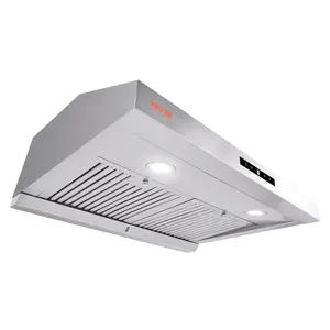VEVOR 30-Inch Under Cabinet Range Hood, Durable Stainless Steel Ductless Kitchen Stove Vent with Dual Motors, 3-Speed Exhaust Fan, 2 Baffle Filters, Permanent Filter, LED Lights, Touch Control Panel, Silver