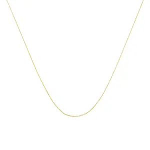 10K Gold 0.5 mm Slender & Dainty Fine Rope Chain Necklace