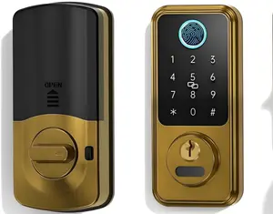 Keyless Entry Door Lock, Smart Front Door Lock Smart Deadbolt Keypad for Home/House/Airbnb/Office, Auto-Lock,Bronze Brown