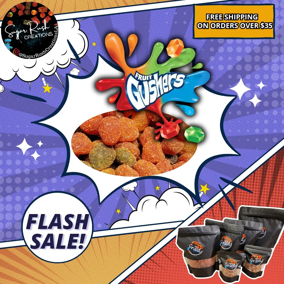 SugarRushCreationsLA Chamoy Gushers Enchilado Gummies Sweet and Spicy with a burst of fruit flavors Perfect Snack for Sweet and Spicy Lovers viral chili candy