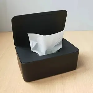 Reusable Plastic Wet Wipes Box W/ Dustproof Seal Lid-Compact Desktop Paper Towel Holder Tissue Box Home Office Design