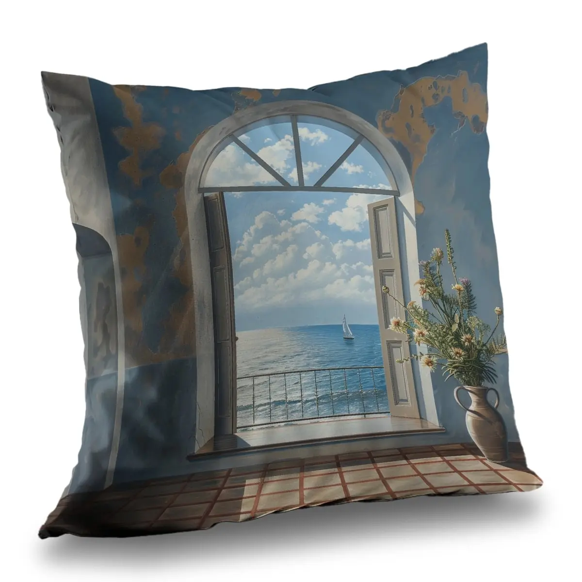 Begin Home Decor C1PT1414Q66YYF 14x14 in Poly Twill Door Throw Pillow, Decor Accessories, Room Decorations, Insert Included