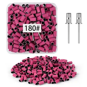 200 count Sanding Bands for  Drill, 180 Grit Small  Sanding Bands, with 2 count 3/32''  Drill Bits, for  Nails Gel Manicures and Pedicure, , Including a Dedicated Organizer