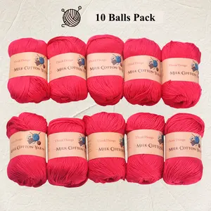 THINKTHINGS Acrylic Yarn for Crocheting & Knitting Bulk Pack of 10 Balls 17.6 Ounces Rose Red Yarn Perfect for Beginners