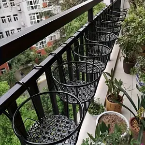 A pack of 3 iron hanging flower pot racks, with hooks, flower pot holders, metal plant planting hanging baskets, hanging flower racks, flower pot accessories, flower rack storage shelves, suitable for fences, terraces, balconies, outdoor plant hanging rac