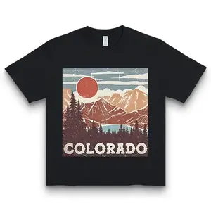 Colorado Retro Mountain T-Shirt - Vintage Landscape Graphic, Travel Casual Tee
