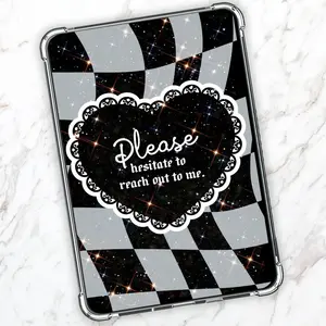 Please Hesitate To Reach Out To Me Holographic Sparkles Cardstock Clear Case Insert for Kindle | Book Lover Gift | Bookish Stickers for Kindle | Booktok Aesthetic Smartphone | Kindle Decorating Accessories