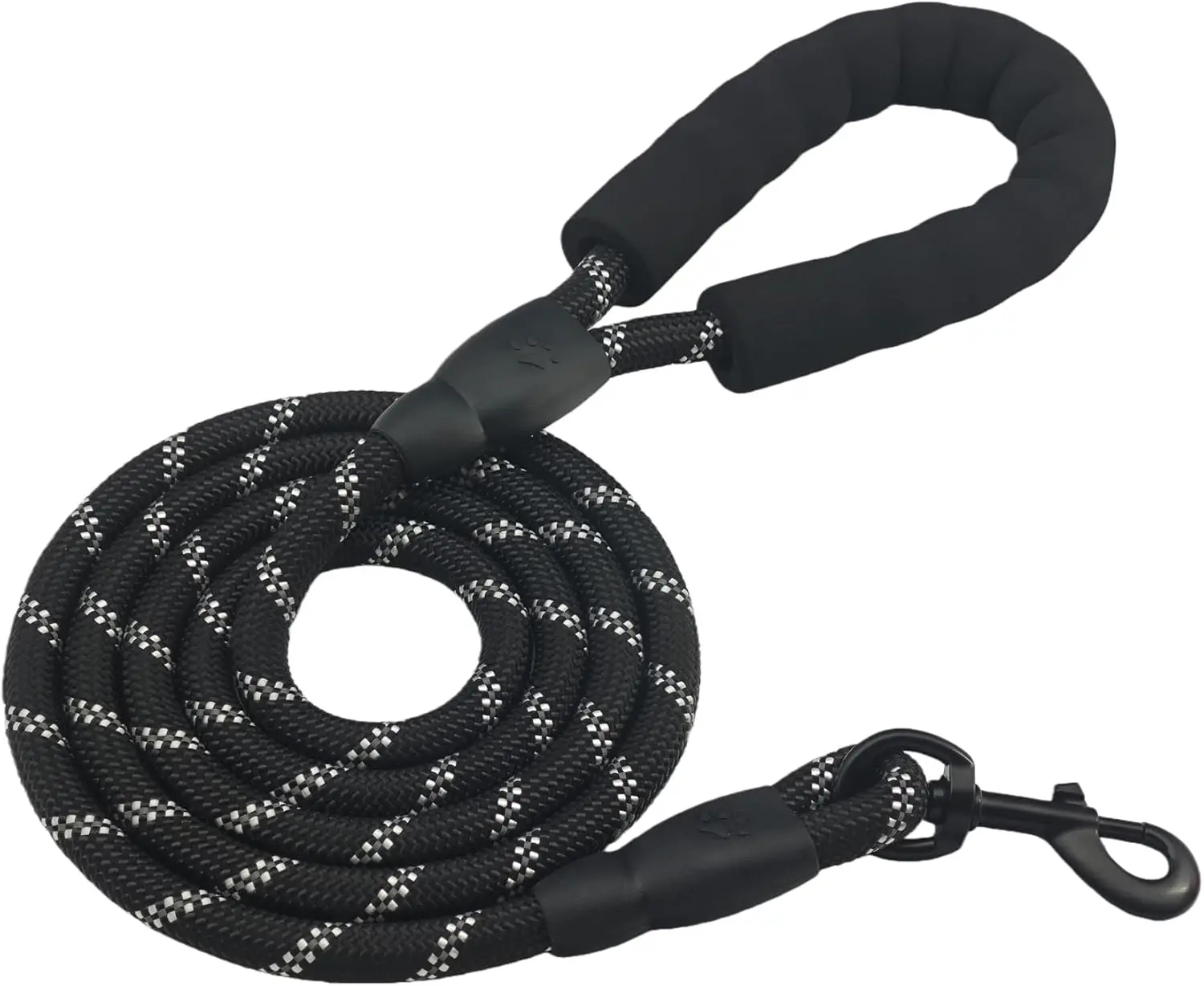 Heavy Duty Rock Climbing Rope Dog Leash, 5FT Reflective Leash with Padded Handle for Large Medium Small Dogs, Lockable Swivel Hook for Walking, Hiking & Training