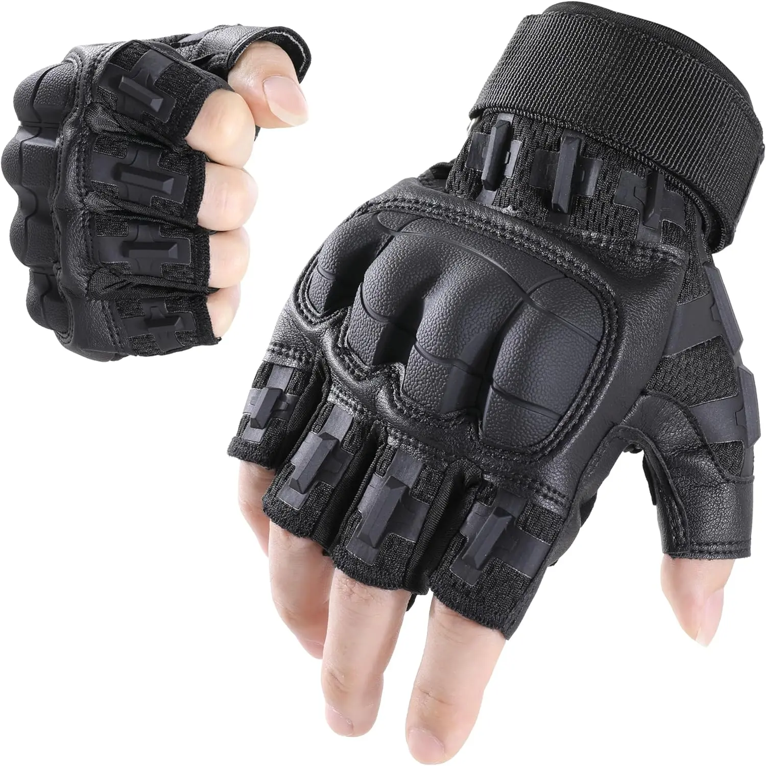Fingerless Tactical Gloves for Men, Airsoft Motorcycle Cycling Outdoor