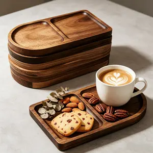 High-Quality Wooden Trays, Oval Serving Tray, Platters, Ideal for Food, Cheese, Desserts, Coffee, Kitchen Decor, Perfect Gift for Mom