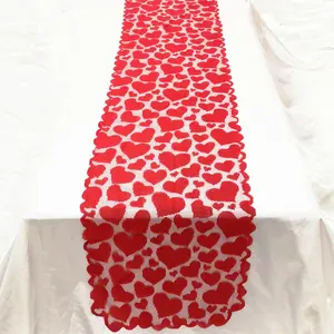 Valentine's Day Heart Table Runner, Lace Table Flag, Home Dining Decor, Wedding Party Decoration, Western Restaurant, Theme Parties