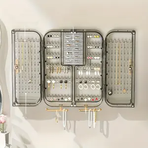 Wall Mounted Jewelry Organizer Storage Rack, 1 Count Clear Jewelry Display Rack, Jewelry Organizer, Home Organizer for Bedroom, Living Room, Office