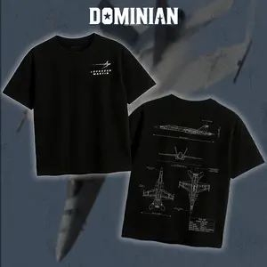 DOMINIAN F-18 Super Hornet Blueprint T-Shirt/Hoodie Vintage Lockheed Martin Graphic Tee Military Enthusiast Streetwear Clothing Gift for Men Breathable Printing