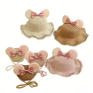 Disney Mickey Mouse Straw Hat & Shoulder Bag Set Lightweight Comfortable Mickey Design for Fans Perfect for Parties Theme Parks or Everyday Use Fun Touch