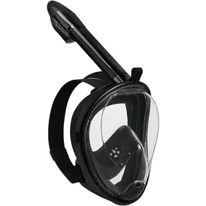 Full Face Snorkel Mask for Adults, 180° Panoramic Anti-Fog Snorkeling Gear with Dry Top System & Camera Mount, Foldable Anti-Leak Design for Travel, Swimming & Ocean Snorkeling