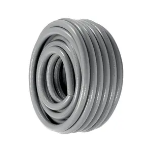 1/2-Inch Flexible Electrical Conduit, 100 ft, PVC Liquid-Tight Conduit Non-Metallic with 5 Straight and 5 90-Degree Conduit Connector Fittings, for Air Conditioning Motor Controller Pump, IP65