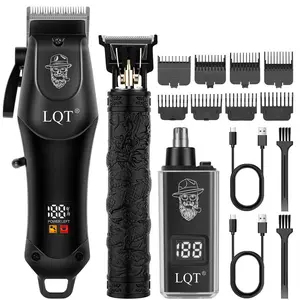 LQT 3-in-1 Multifunctional Grooming Trimming Kit with Adjustable Handle, Hair Clipper, Carving Trimmer, and Nose Hair Trimmer for Personal Grooming Needs