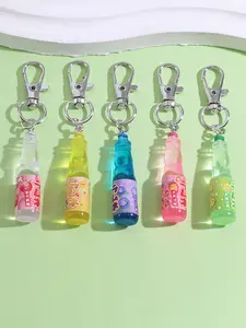 1/20pcs Colorful Mini Beverage Bottle Shape Keychain |Resin Material | Can Be Used As A Holiday or Party Gift,Halloween,Christmas, Decorative Accessories, Festive Decorations, Playful Keychain, Novelty Keyring