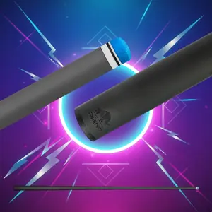 Rhino 710 mm (28 in) 3-8-8 Carbon Fiber Carom Single Shaft – 12 mm Time Crystal V Tip, Conical Taper, Black – Shaft Only (~22 mm Collar)