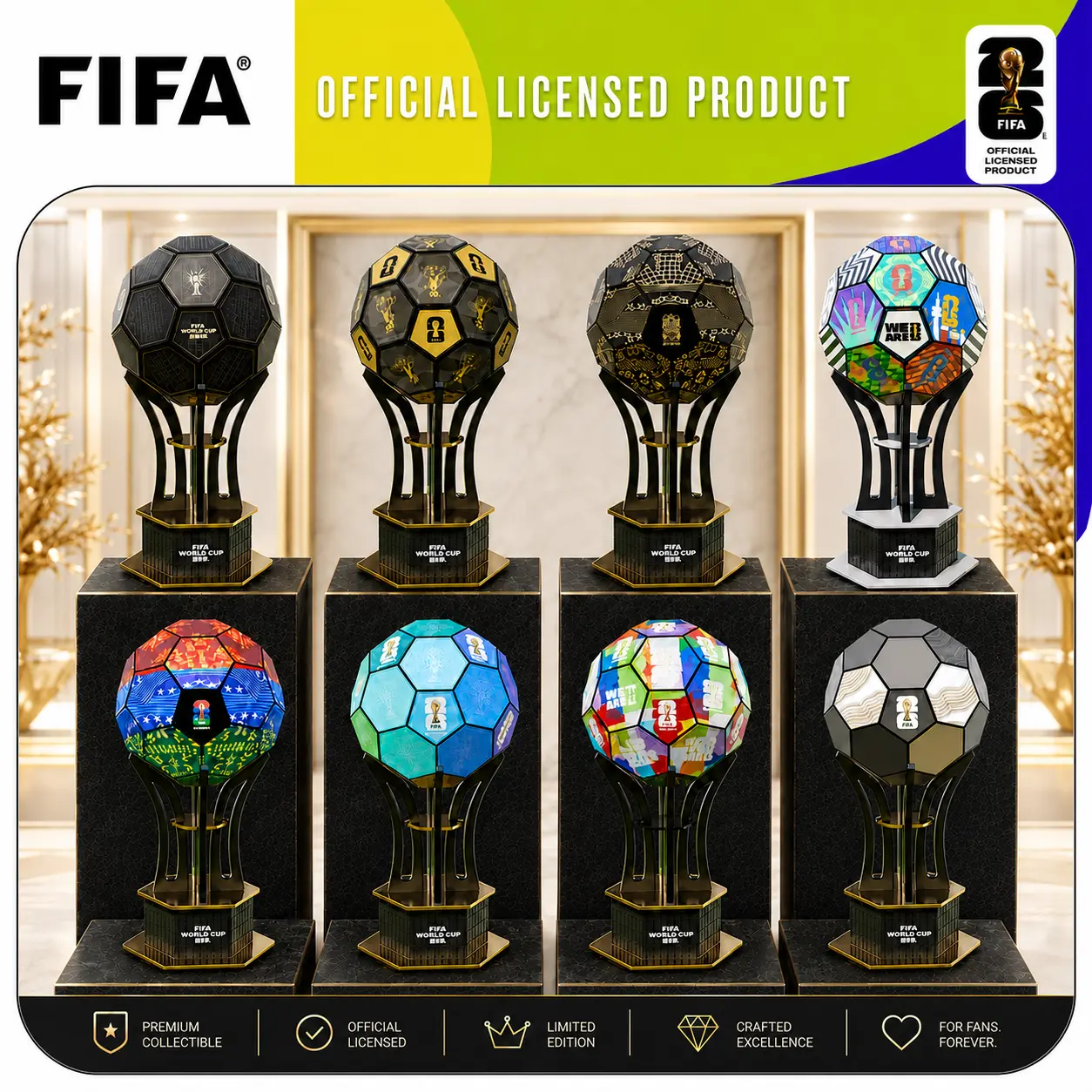 FIFA World Cup 2026 Official Trophy 3D Wooden Puzzle Building Set - 165-Piece DIY Craft Kit, Collectible Sports Decor & Gift for Soccer Fans, Adults & Teens 14+ campingessentials