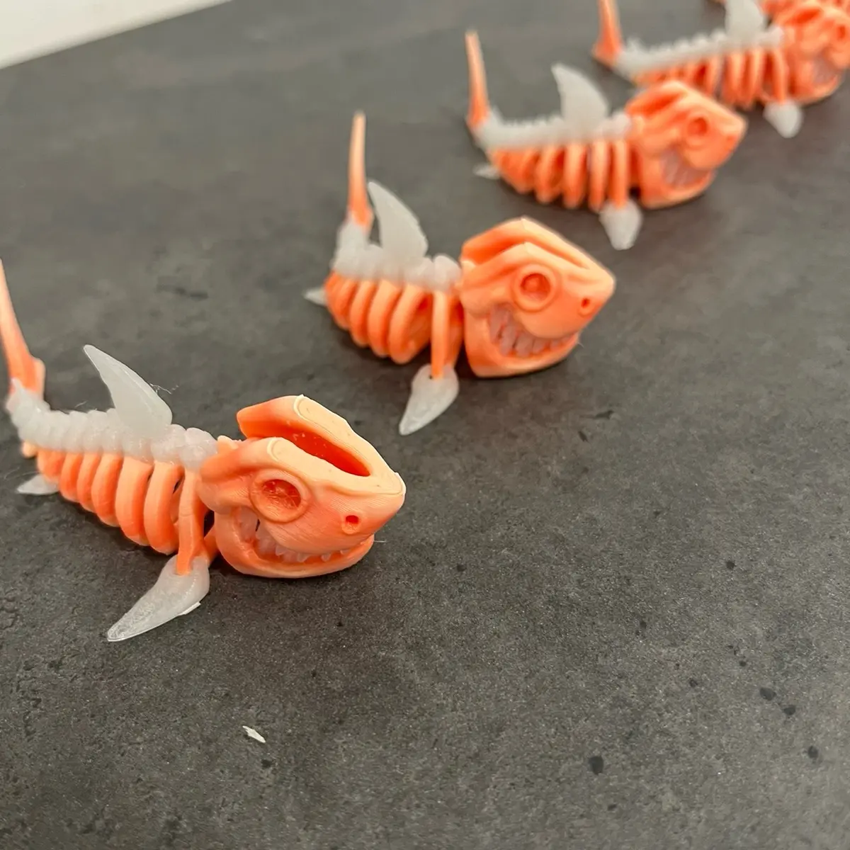 Glow in the Dark Articulated Baby Shark Home Office Desk Sculpture