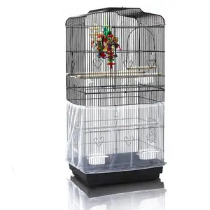Vivi Pet Premium Bird Cage Cover - 360 Degree Breathable Mesh Net Seed Catcher, Elastic Birdcage Seed Guard Skirt for Parakeets, Budgies, Cockatiels