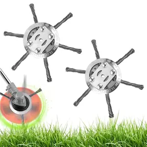 [Buy 1 Get 1]Weed Wacker Replacement Heads,Steel Wire Trimmer Head,Duty Weed Brush Cutter Attachment for Electric & Cordless String Trimmers,ldeal for Grass,Moss & Rust Removal.