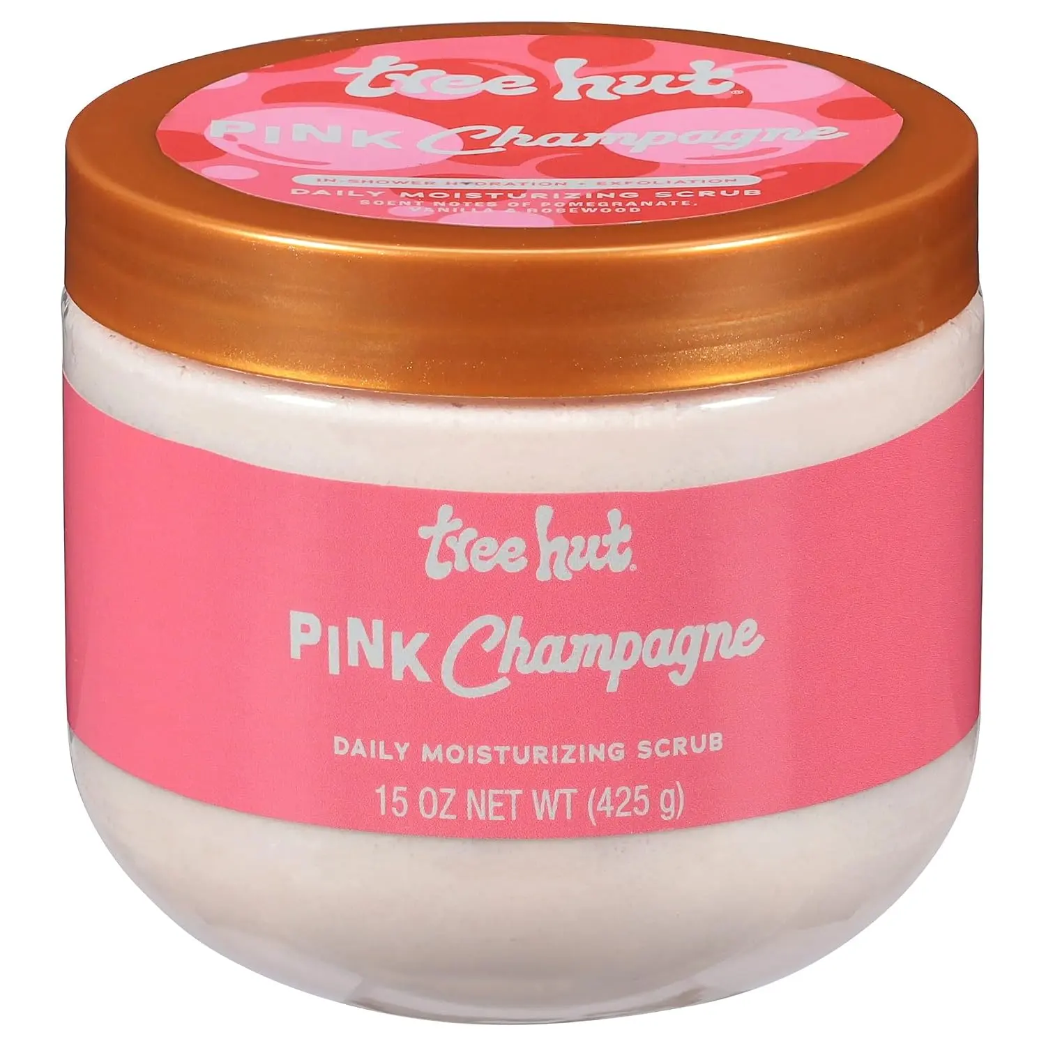 Tree Hut Pink Champagne Daily Moisturizing Body Scrub, 15 Oz - Gentle Whipped Sugar Scrub with Shea Butter, Exfoliates, Hydrates, Leaves Skin Soft & Radiant