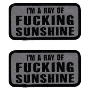 I'm A RAY of F@CKING Sunshine Velcro  on Patch (3.5 X 2.0 - RS4) 2 Piece for Jackets, Vests, Hats, Backpacks, and Tactical Gears.