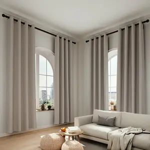 4-piece solid-color thickened double-sided consistent blackout curtains, top perforated for hanging, blackout, heat insulation, noise reduction and privacy protection, suitable for outdoor pavilions, living rooms, bedrooms, cloakrooms and partitions