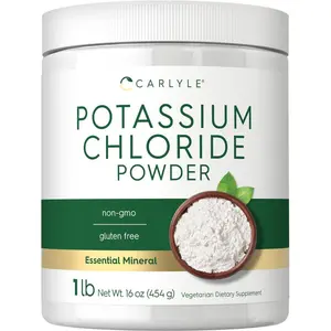 Carlyle Potassium Chloride Powder Supplement 16 oz | Food Grade | Salt Substitute | Vegan, Vegetarian, Non-GMO, Gluten Free