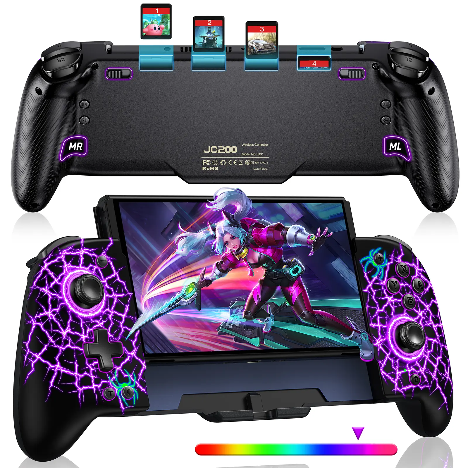 Switch Controller for Switch/Switch OLED ,BEBONCOOL Joypad Controller for Switch OLED Handheld Mode