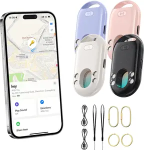 TECKNET 3-in-1 Air Tracker Tag 4-Pack (iOS Only), Rechargeable Smart Bluetooth Tracker, 100dB Alarm & Hidden Camera Detection, Compatible with Apple Find My, Item Finder for Keys, Luggage, Wallet, Pet