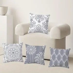 4 Pieces Pillow Cushion Covers, Decorative Modern Pillow Covers, Printed Abstract Pillows Washable Indoor Cover Bedroom Pillowcase, Only Includes Pillow Cover, Not Included Pillow Core