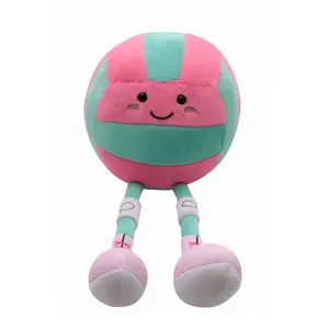 Volleyball Plushie – Pink and Teal Soft Stuffed Gift "Acey"