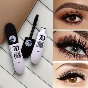 7D Fiber Mascara - Waterproof, Plump and Longer, Sweatproof, Long-lasting Curl, Anti-Fouling, Suitable for All Skin Types, Black and White Tube Design, Volumizing Mascara, Smudge Proof Waterproof