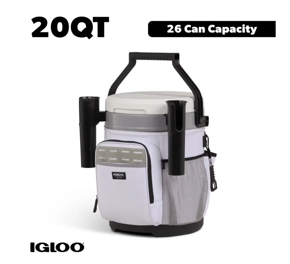 20 QT Marine Cooler Bucket and Seat, White