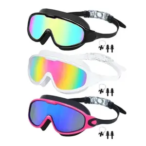 Swimming Goggles 2/3 Pack, Adult Teenager, Anti-Fog UV Protection, Leak-Proof, Wide Vision, Clear Pool Goggles, Plastic Frame, Swim Goggles Set